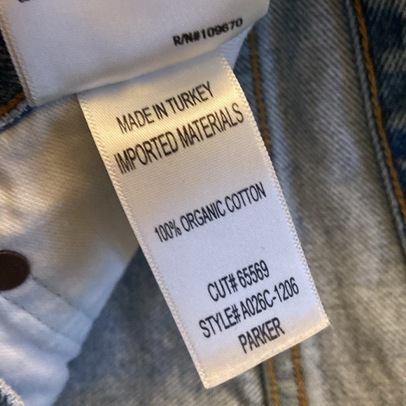 AGOLDE Parker Vintage Cut Off Jeans Sz 30 100% Organic Cotton Swapmeet Dark - Picture 4 of 5